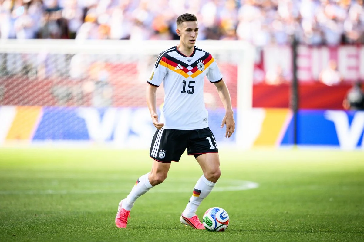 TORONTO, ONTARIO - JUNE 20: Nico Schlotterbeck of Germany controls the ball during the FIFA World Cup 2026 Group E match between Germany and Cote D'Ivoire at Toronto Stadium on June 20, 2026 in Toronto, Ontario. (Photo by Marvin Ibo Guengoer - GES Sportfoto/Getty Images)