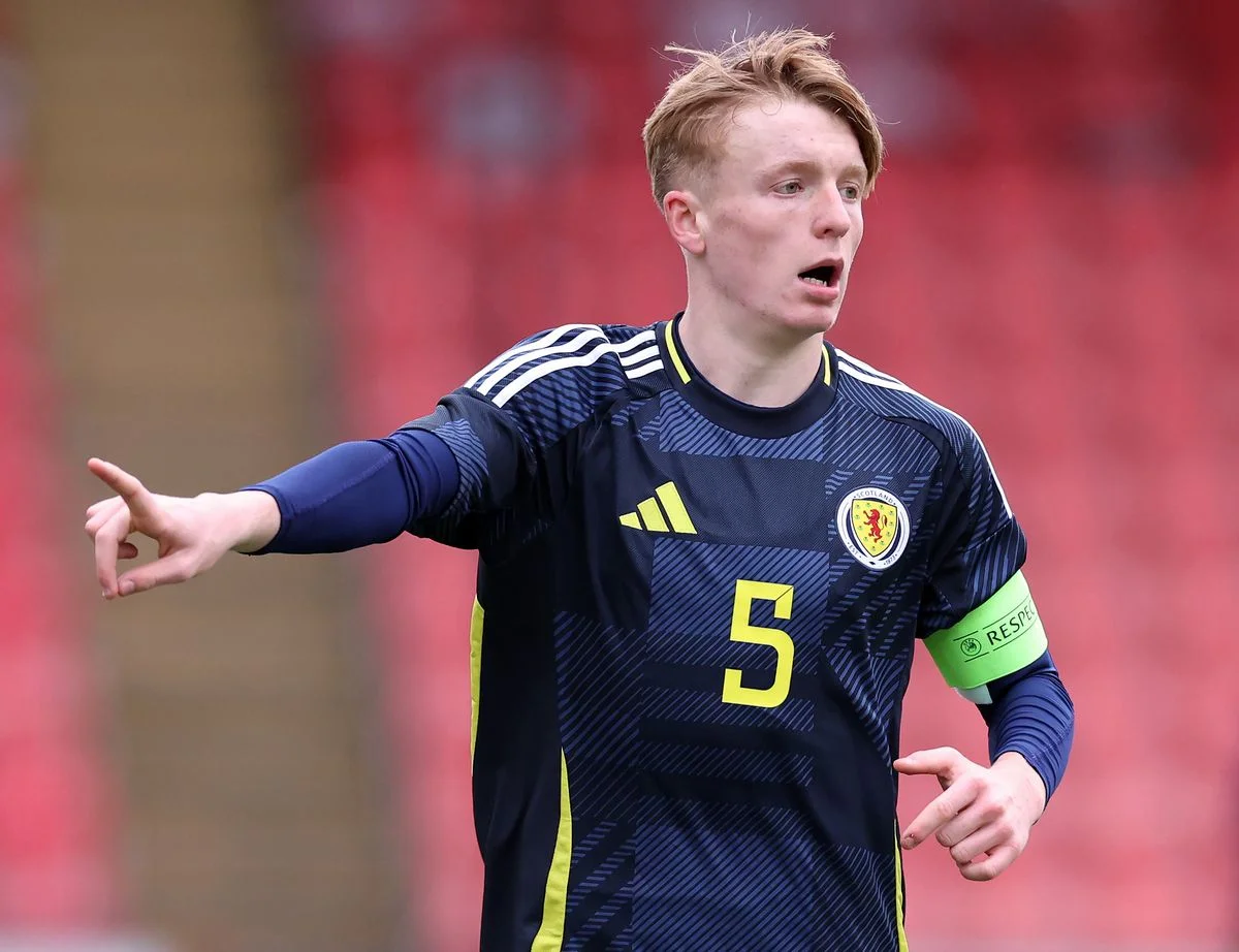 Callan Hamill in action for Scotland Under-16s